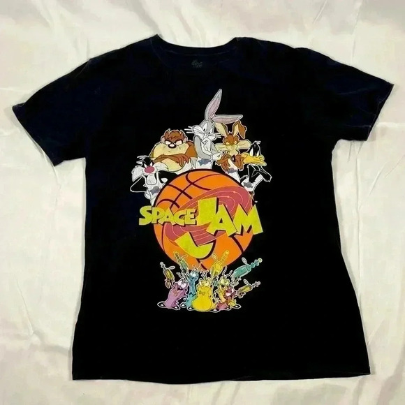 Looney Tunes-Space Jam-Mens T-Shirt size L 100% Cotton Michael Jordan Bugs bunny - Picture 9 of 9